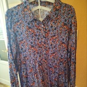 Girl's Blue Print Boho Dress